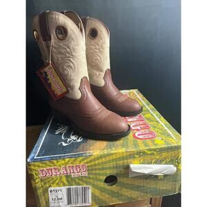 LIL' PARTNERS DURANGO BT271 CHILD 12.5 M PEANUT SADDLE LEATHER COWBOY BOOTS NEW